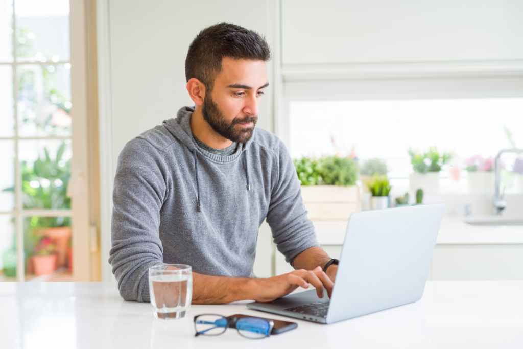 Eye Strain Man computer BWKW Shutterstock Image